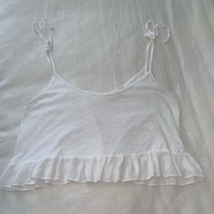 Cropped, white, flowy top